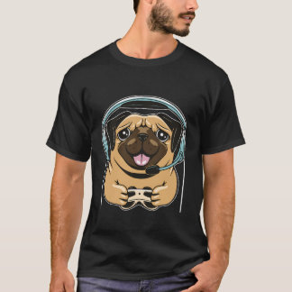 かわいいゲーム中の犬のビデオゲームPCコンピュータビデオゲーム Tシャツ