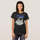 かわいいゲーム風デザインのシリアルヘッドホングラフィック Tシャツ (正面フル)