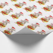 かわいいコアラおよびギフトの芸術のホワイトクリスマスの包むこと ラッピングペーパー (角)