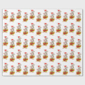 かわいいコアラおよびギフトの芸術のホワイトクリスマスの包むこと ラッピングペーパー (フラット)