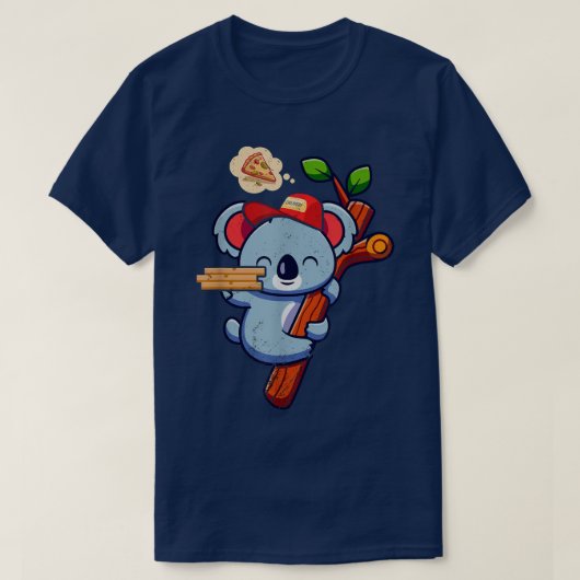 かわいいコアラかわいい動物のピザ配信ピおもしろいッツ Tシャツ (デザイン正面)