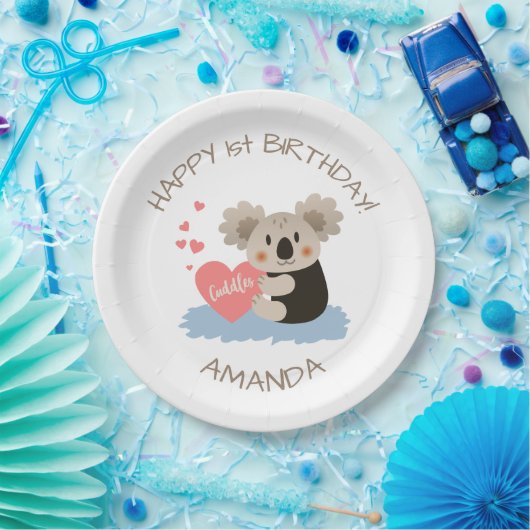かわいいコアラかわいい子ID386 ペーパープレート (パーティー)
