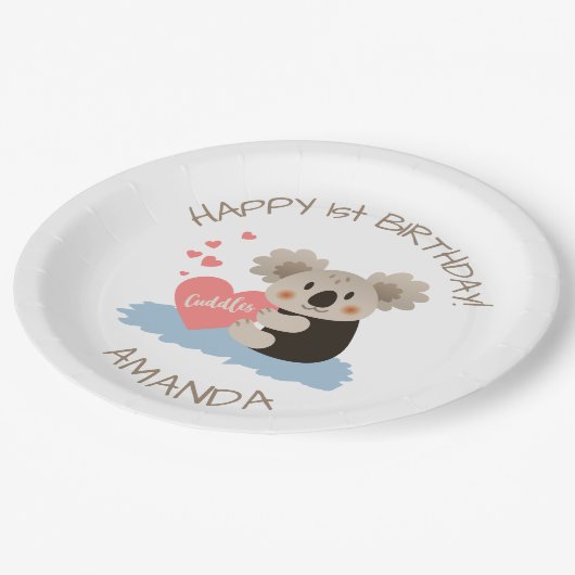 かわいいコアラかわいい子ID386 ペーパープレート (アングル)