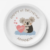 かわいいコアラかわいい子ID386 ペーパープレート (正面)