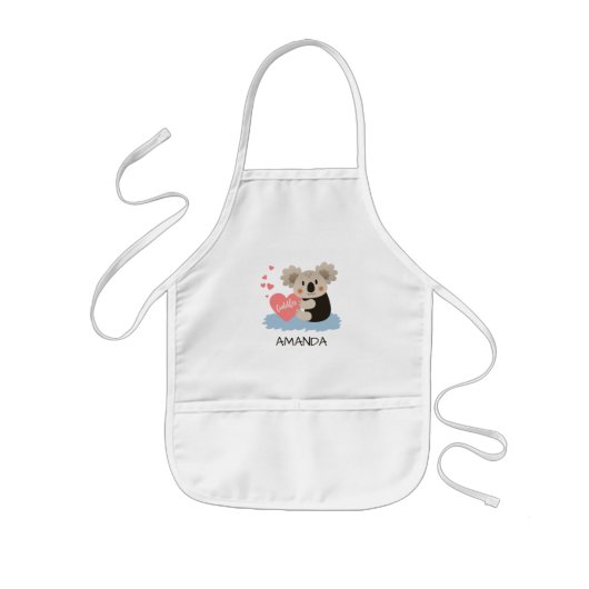 かわいいコアラかわいい子ID386 子供用エプロン (正面)