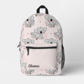 かわいいコアラが名前の付いた柄 プリントバックパック (正面)