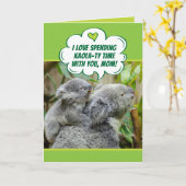 かわいいコアラが質の高い時間を一緒に過ごす カード (黄色い花)