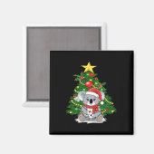 かわいいコアラとクリスマスツリーコアラ恋人クリスマ マグネット (正面/裏面)