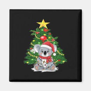 かわいいコアラとクリスマスツリーコアラ恋人クリスマ マグネット