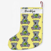 かわいいコアラとココナッツ漫画イラストレーション スモールクリスマスストッキング (裏面)