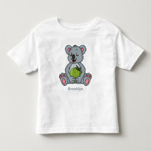 かわいいコアラとココナッツ漫画イラストレーション トドラーTシャツ