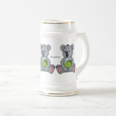 かわいいコアラとココナッツ漫画イラストレーション ビールジョッキ (正面右)
