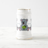 かわいいコアラとココナッツ漫画イラストレーション ビールジョッキ (中央)