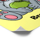 かわいいコアラとココナッツ漫画イラストレーション ポスター (角)