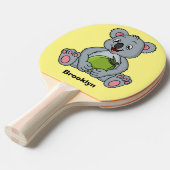 かわいいコアラとココナッツ漫画イラストレーション 卓球ラケット (正面アングル)