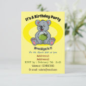 かわいいコアラとココナッツ漫画イラストレーション 招待状 (スタンド正面)