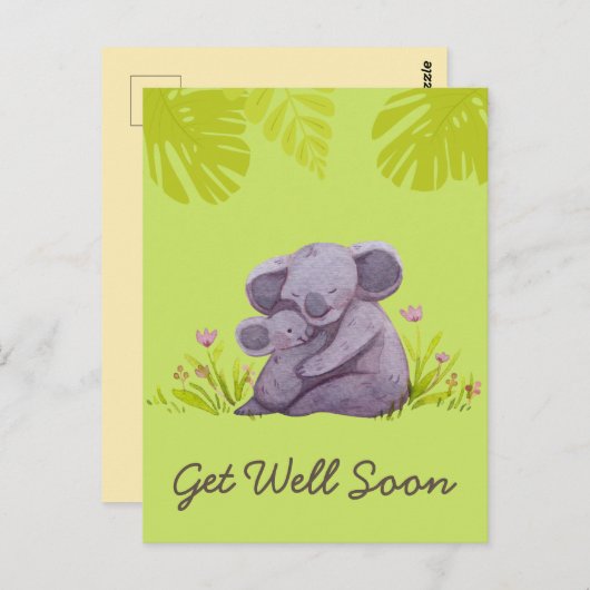 かわいいコアラと勇気付けられるグッドグリーンポストカ ポストカード (正面/裏面)