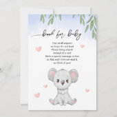 かわいいコアラと赤ちゃんシャワーの招待。 招待状 (裏面)