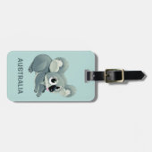 かわいいコアラのカスタムな文字の荷物のラベル ラゲッジタグ (正面横)