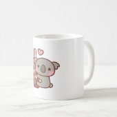 かわいいコアラのクマがアイスコーヒーを抱っこ コーヒーマグカップ (正面右)