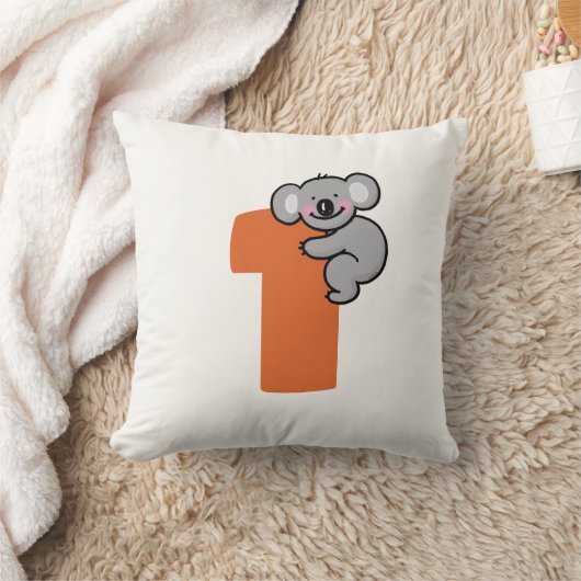 かわいいコアラのクマ 1歳の誕生日 クッション (ブランケット)
