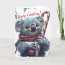 かわいいコアラのクリスマスカード