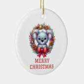 かわいいコアラのクリスマス セラミックオーナメント (右)