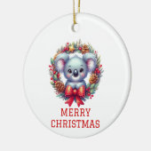 かわいいコアラのクリスマス セラミックオーナメント (左)
