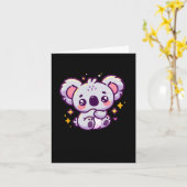 かわいいコアラのステッカー カード (黄色い花)