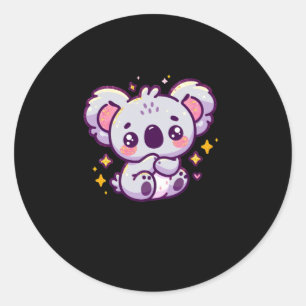 かわいいコアラのステッカー ラウンドシール
