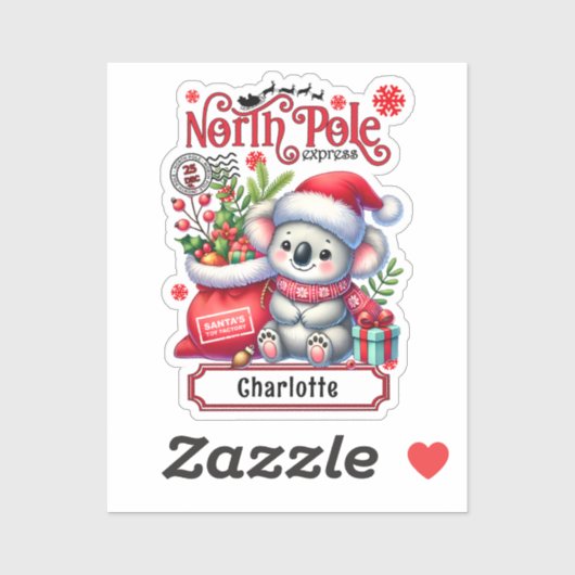 かわいいコアラのチャストマパーソナライズされたス名 シール (シート)