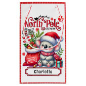 かわいいコアラのチャストマパーソナライズされたス名 スモールペーパーバッグ (裏面)