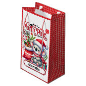 かわいいコアラのチャストマパーソナライズされたス名 スモールペーパーバッグ (裏面アングル)