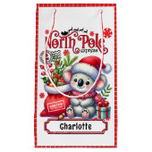 かわいいコアラのチャストマパーソナライズされたス名 スモールペーパーバッグ (正面)