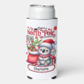 かわいいコアラのチャストマパーソナライズされたス名 スリム缶クーラー (Seltzer裏面)