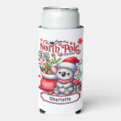 かわいいコアラのチャストマパーソナライズされたス名 スリム缶クーラー (Seltzer正面)