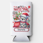 かわいいコアラのチャストマパーソナライズされたス名 スリム缶クーラー (正面)