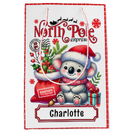 かわいいコアラのチャストマパーソナライズされたス名 ミディアムペーパーバッグ