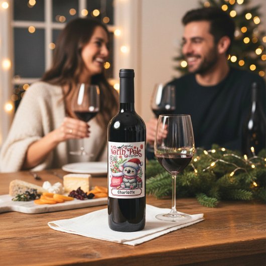 かわいいコアラのチャストマパーソナライズされたス名 ワインラベル