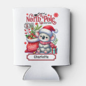 かわいいコアラのチャストマパーソナライズされたス名 缶クーラー (裏面)