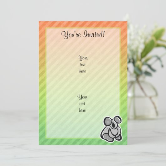 かわいいコアラのデザイン 招待状 (スタンド正面)