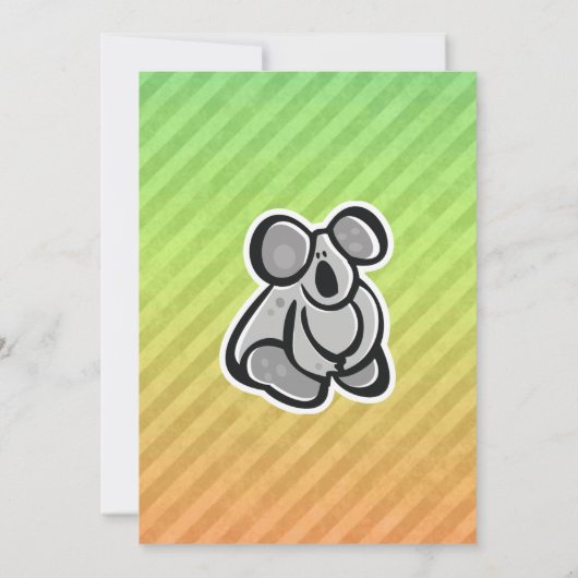 かわいいコアラのデザイン 招待状 (裏面)