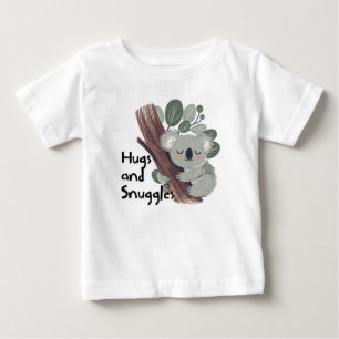 かわいいコアラのハグとスナグル ベビーTシャツ