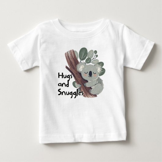 かわいいコアラのハグとスナグル ベビーTシャツ (正面)