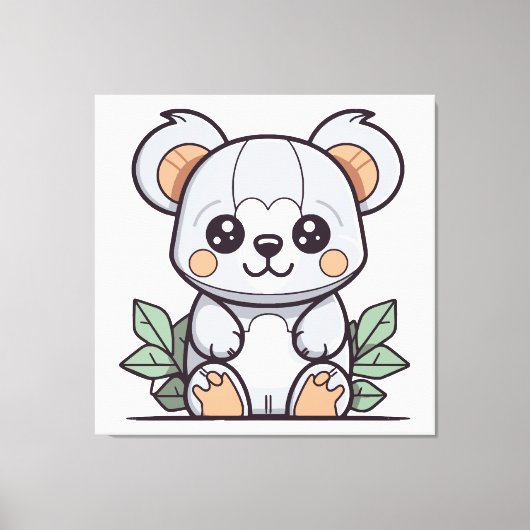 かわいいコアラのベクターイラスト キャンバスプリント (正面)