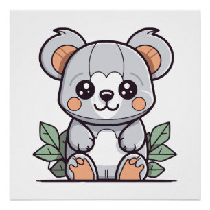 かわいいコアラのベクターイラスト ポスター