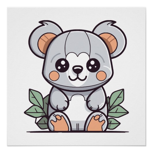 かわいいコアラのベクターイラスト ポスター (正面)