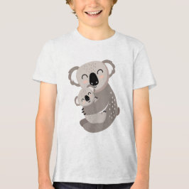 かわいいコアラのママが赤ちゃんコアラを抱っこしているイラスト トライブレンドTシャツ