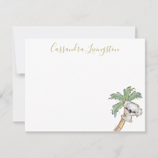 かわいいコアラのメモカード ノートカード (正面)