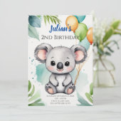 かわいいコアラのワンダーランド誕生日パーティー 招待状 (スタンド正面)